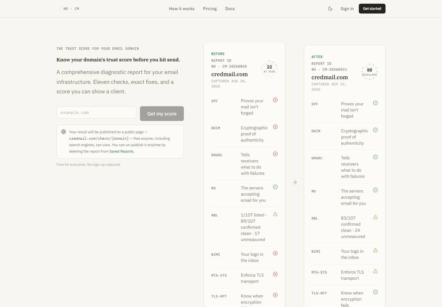 CredMail website preview