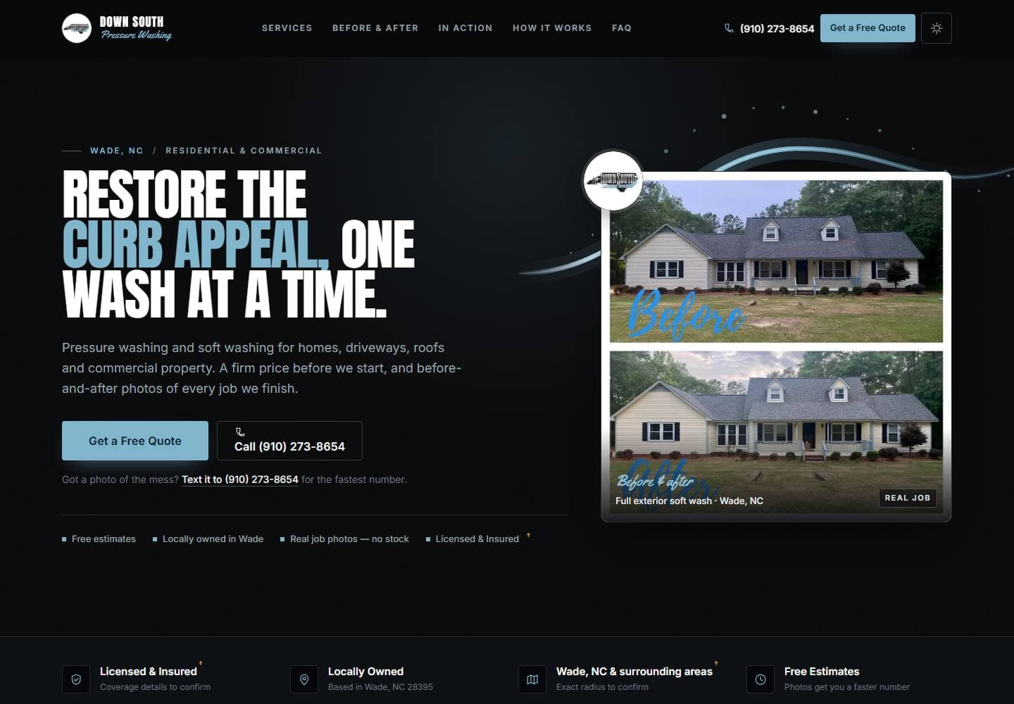 Down South Pressure Washing website preview