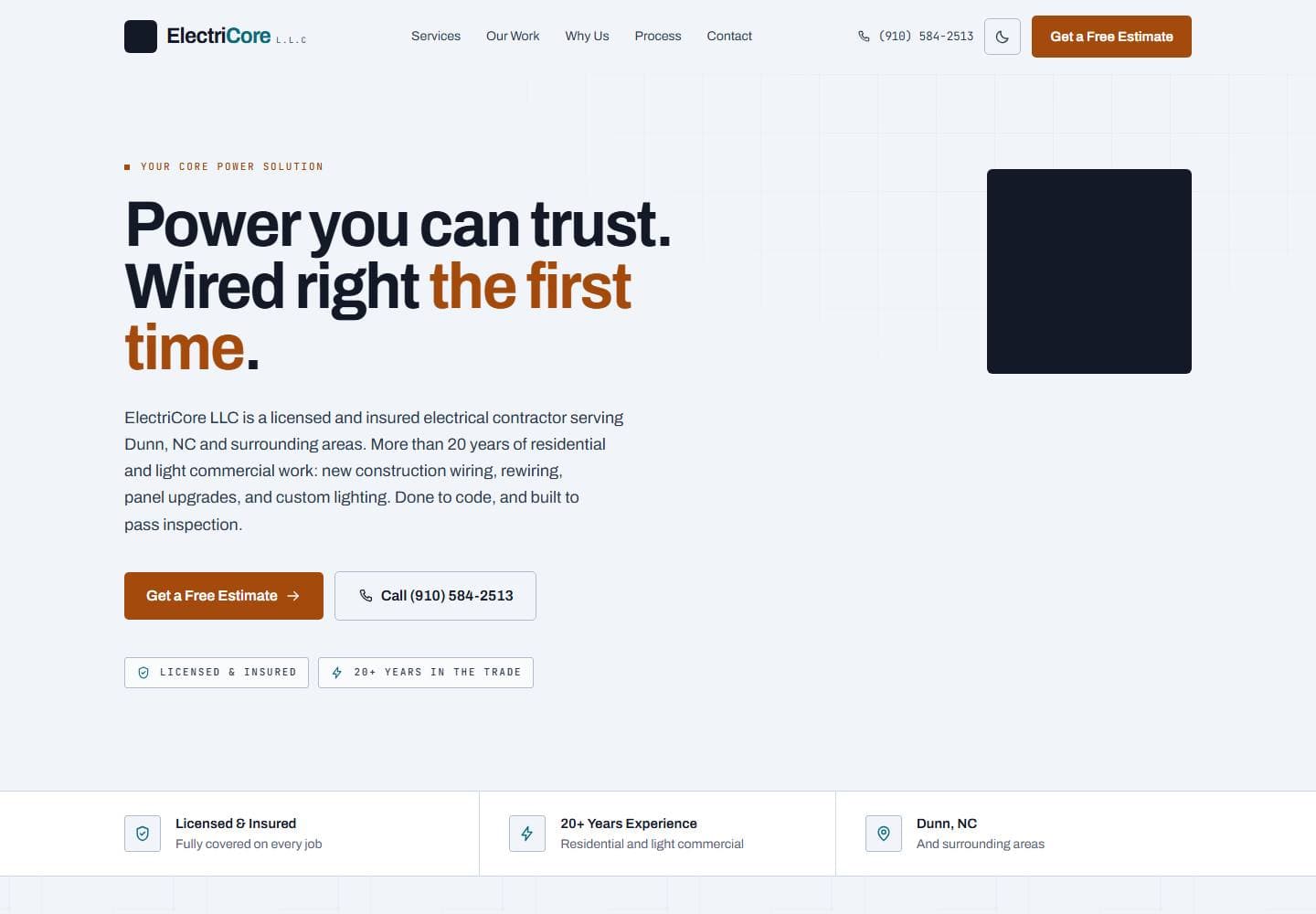 ElectriCore LLC website preview