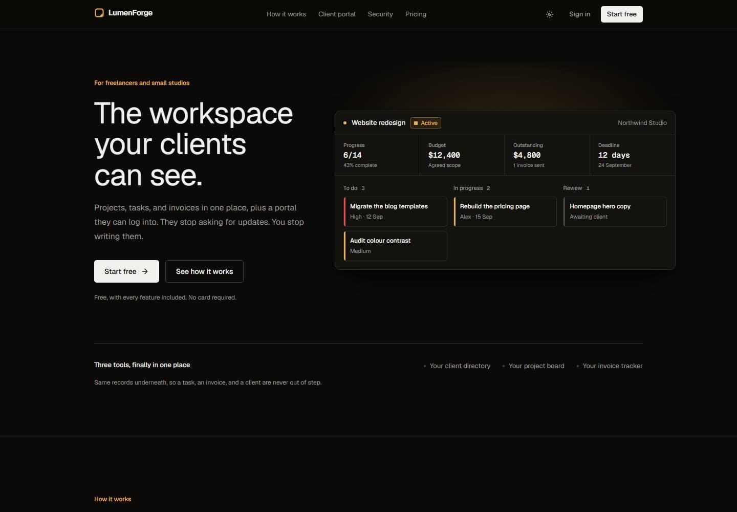 LumenForge website preview