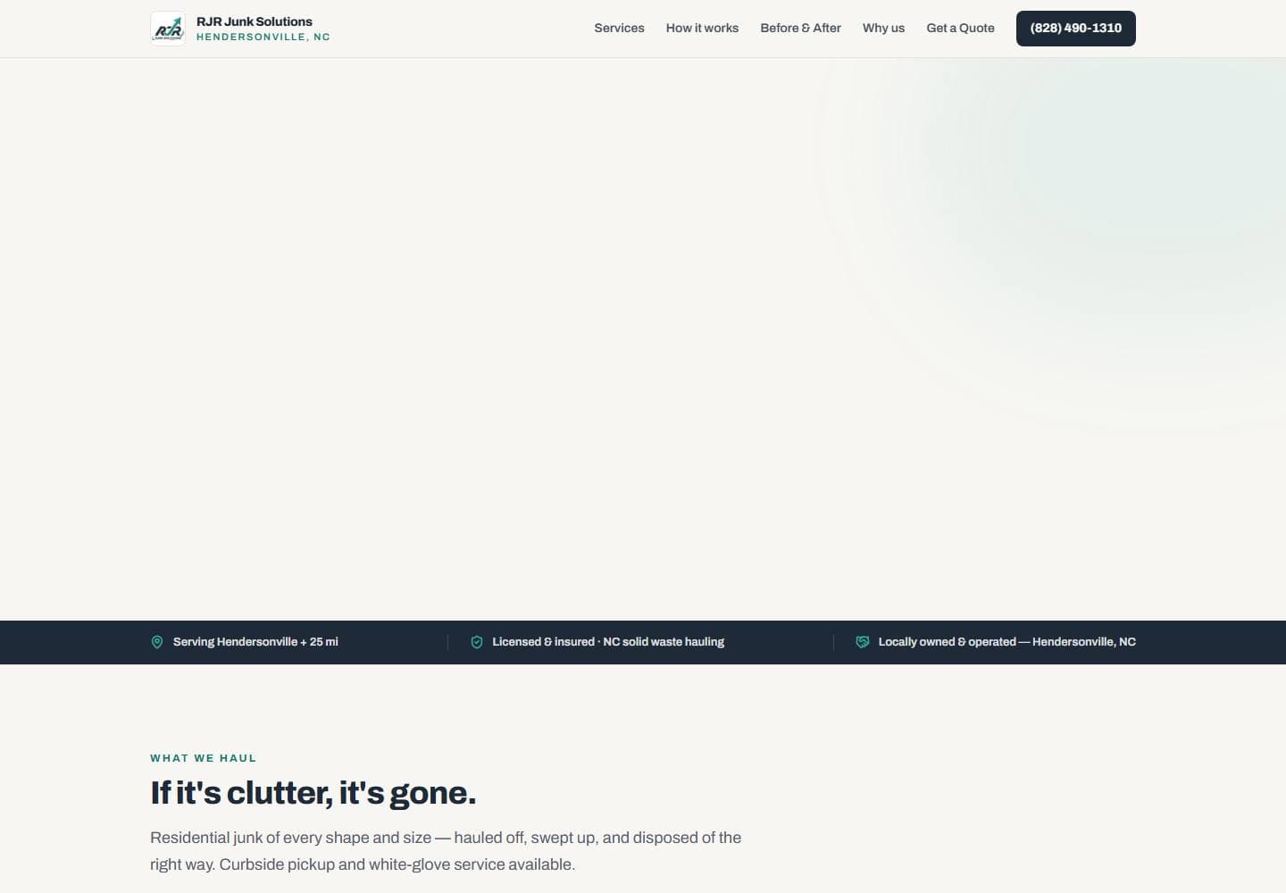 RJR Junk Solutions website preview